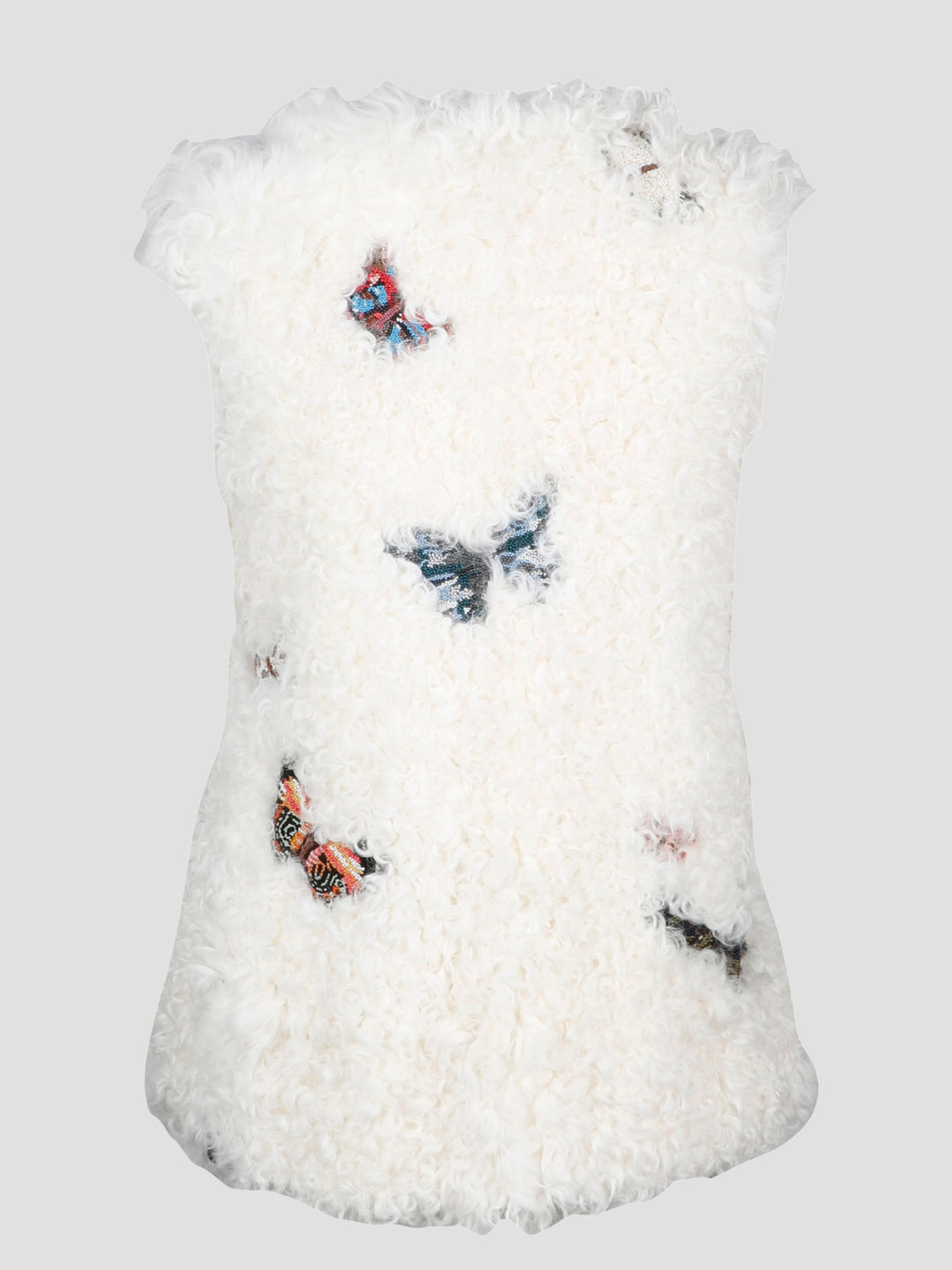 Butterflies patch fur vest