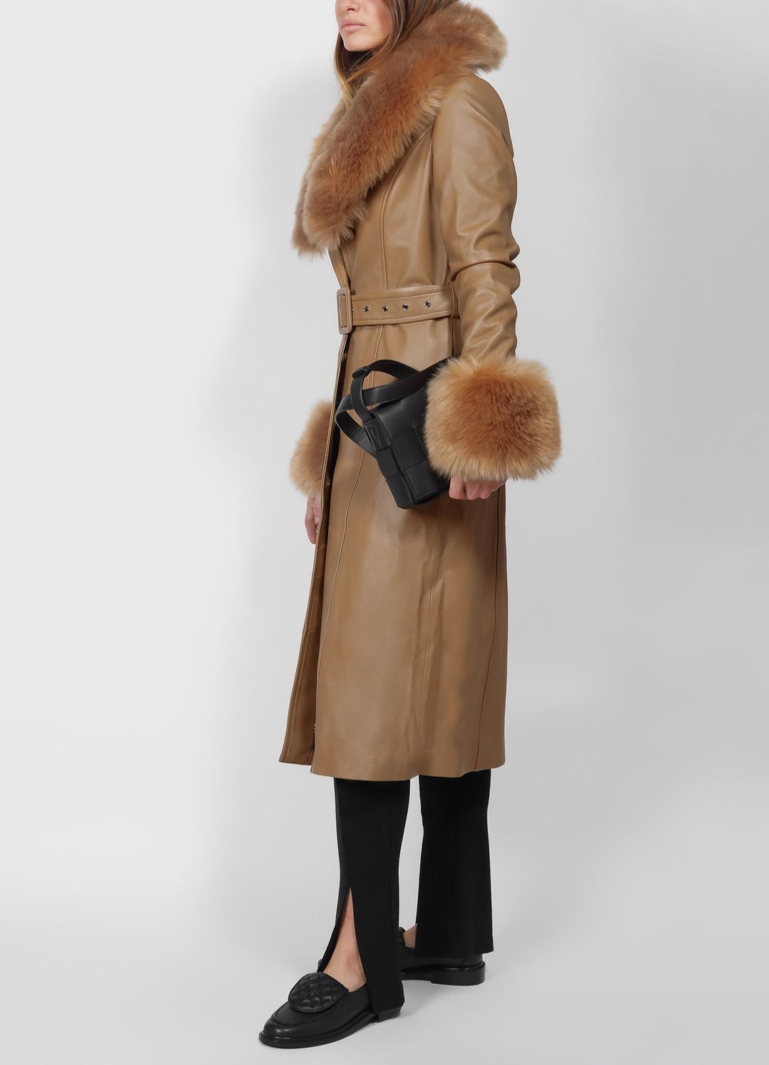 Cappotto Sac in pelle e pelliccia di volpe-Wanan Touch-Wanan Luxury