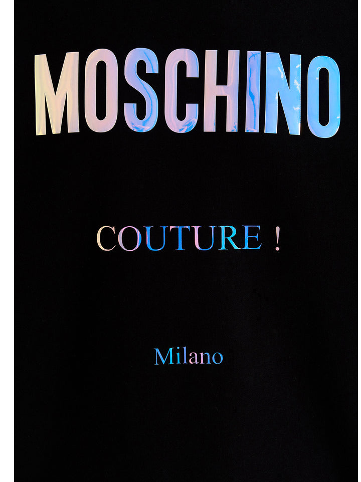 'Holographic Moschino' Felpe Nero