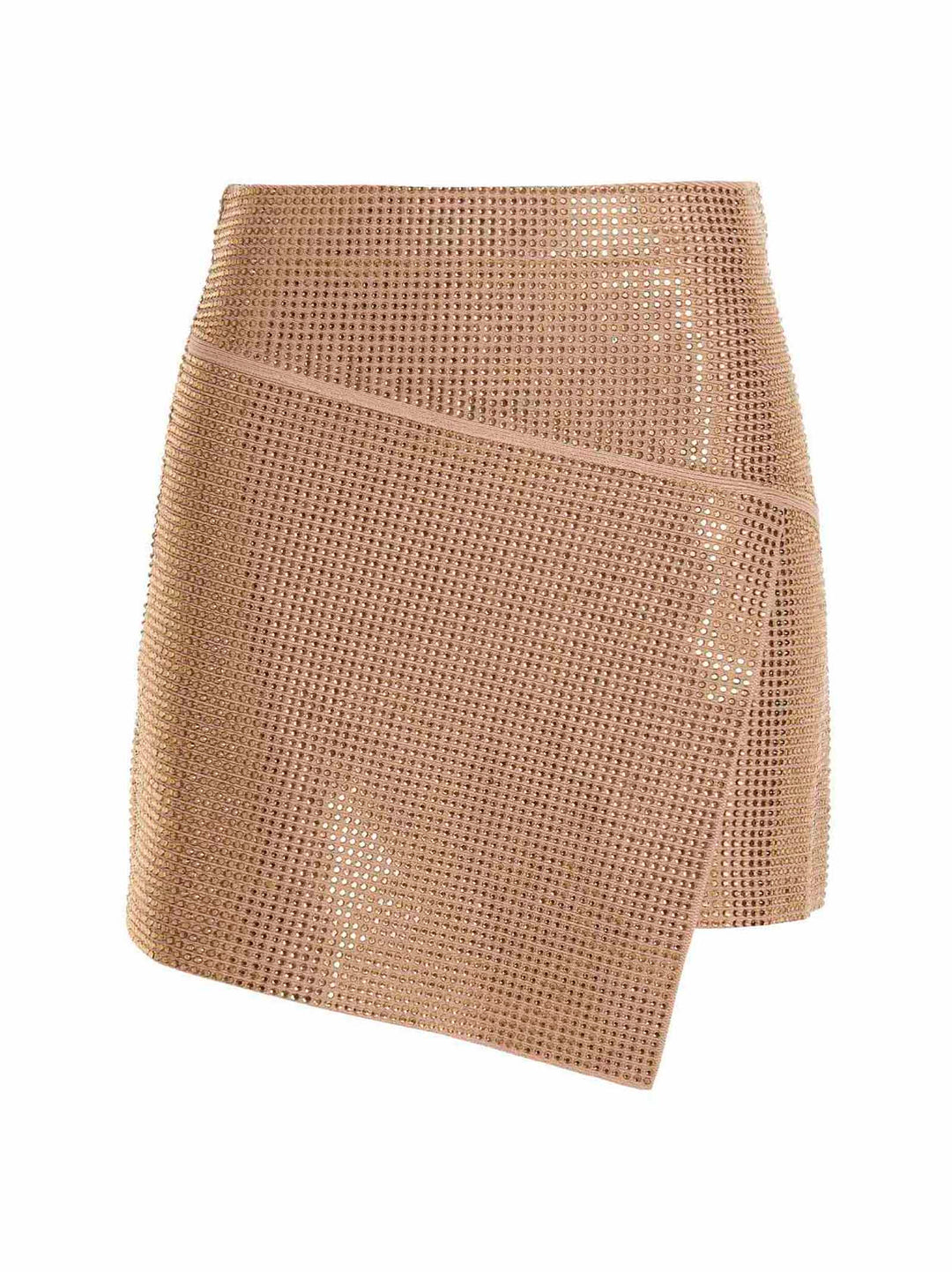 Sequin Knit Skirt Gonne Beige