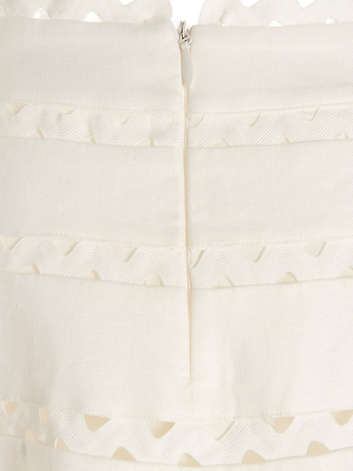 Grosgrain Detail Skirt Gonne Bianco