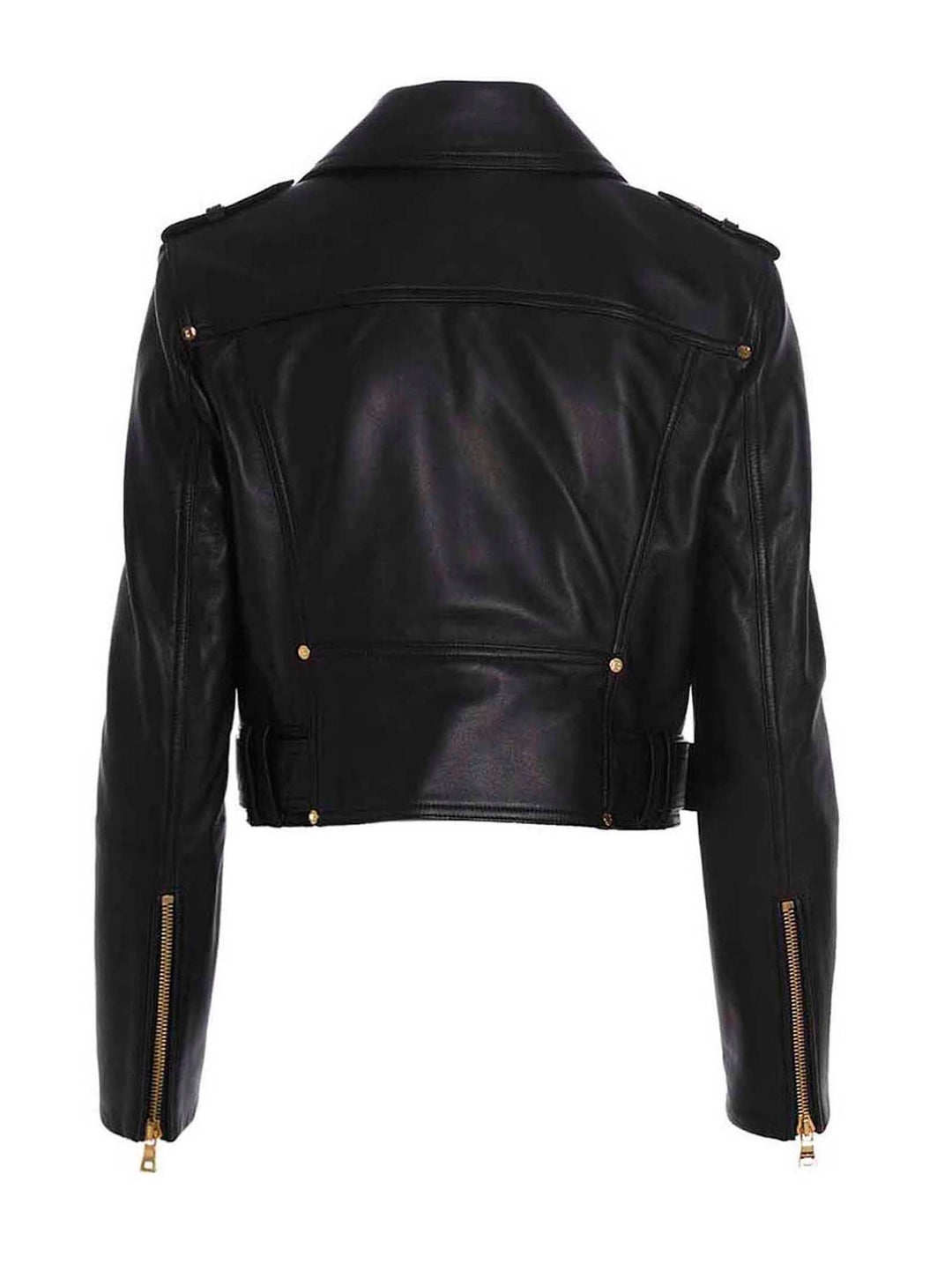 Leather Cropped Jacket Giacche Nero