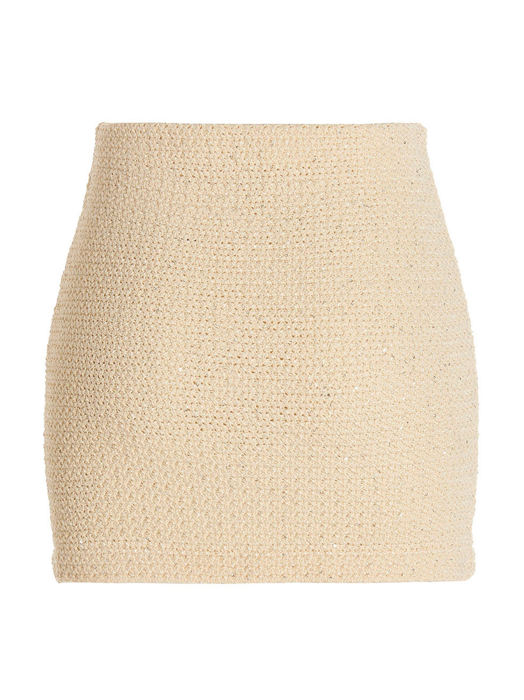 Jewel Button Sequin Skirt Gonne Beige