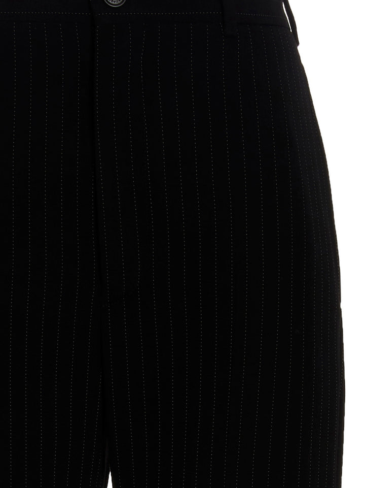 Twill Pin Stripe Pantaloni Bianco/Nero