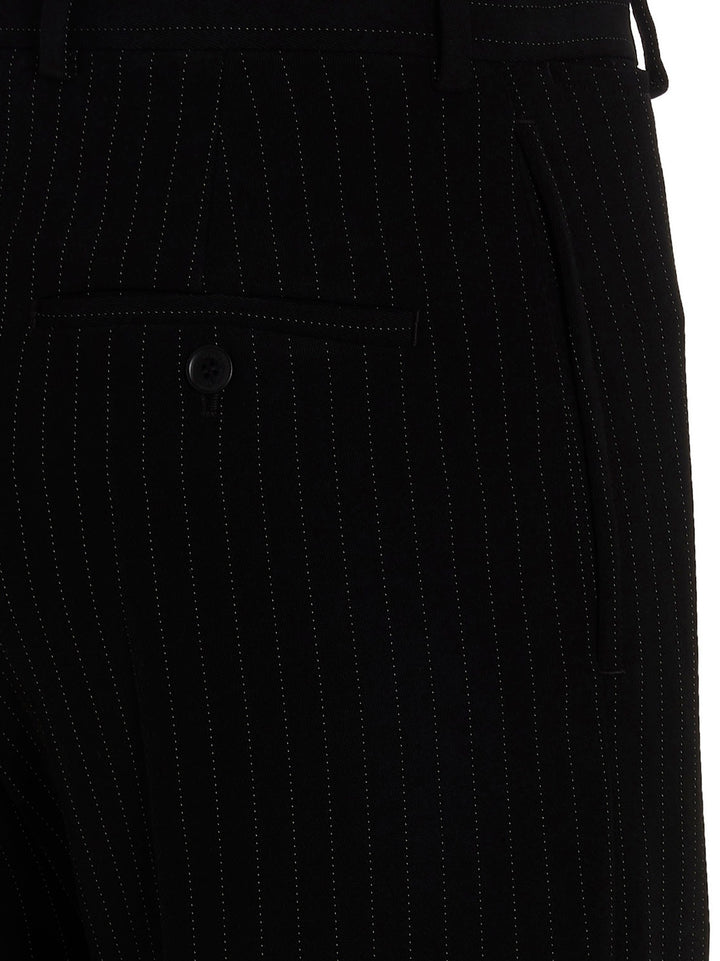 Twill Pin Stripe Pantaloni Bianco/Nero