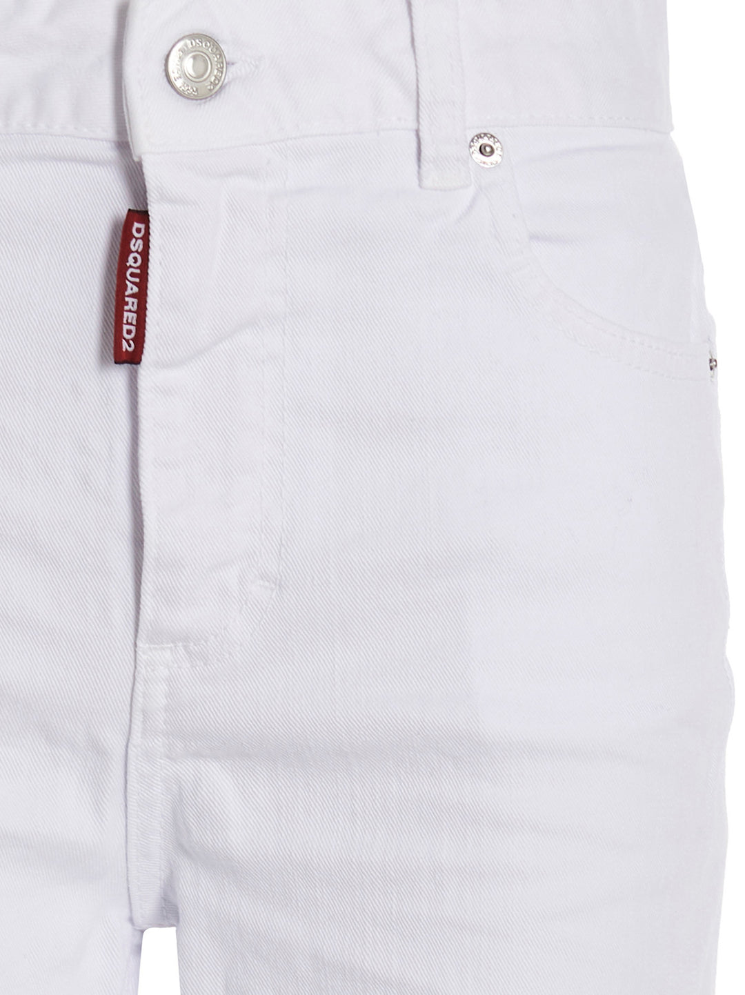 'Super Flared Cropped' Pantaloni Bianco