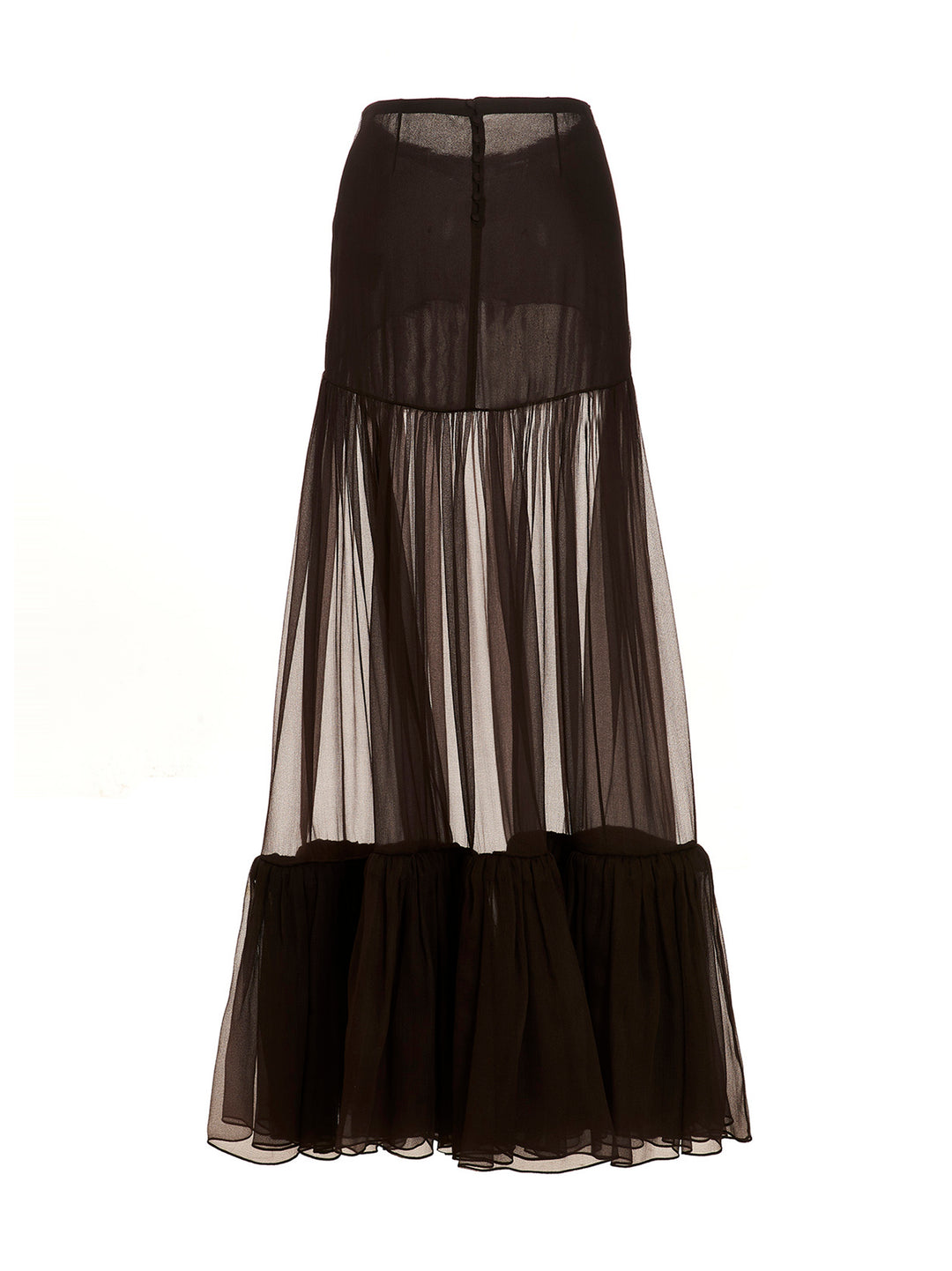 Flounced Long Skirt Gonne Marrone