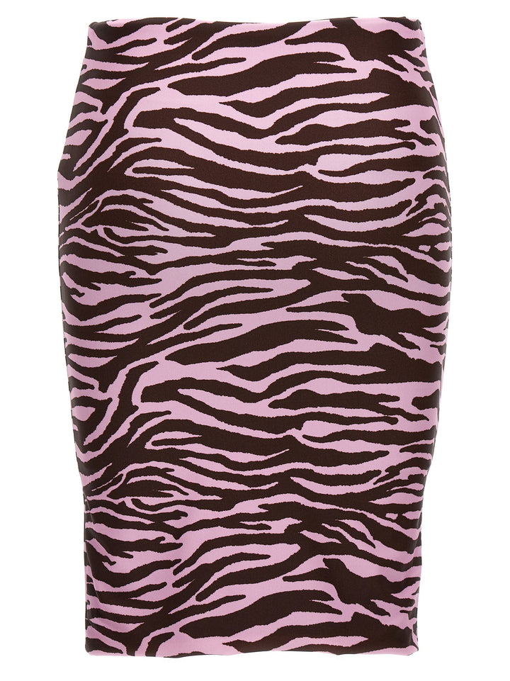 Zebra Miniskirt Beachwear Multicolor