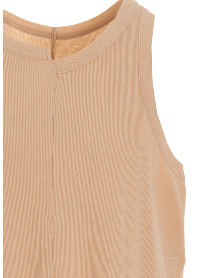 Logo Embroidery Tank Top Top Rosa