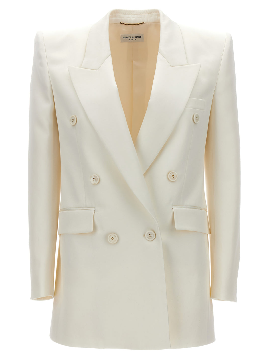 Double Breast Silk Blazer Jacket Giacche Bianco