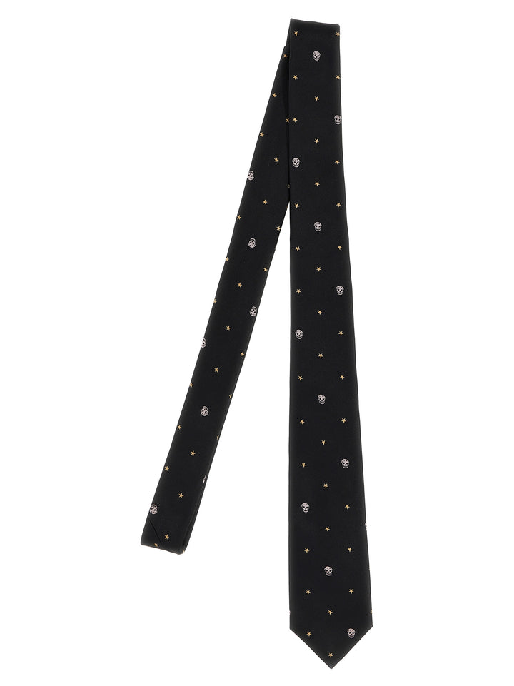 Stars & Skull Necktie Cravatte Nero