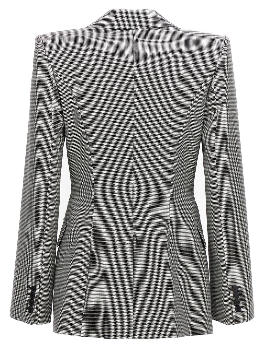 Double-Breasted Houndstooth Blazer Giacche Bianco/Nero