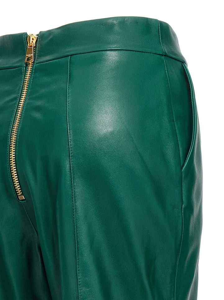 Leather Pantaloni Verde
