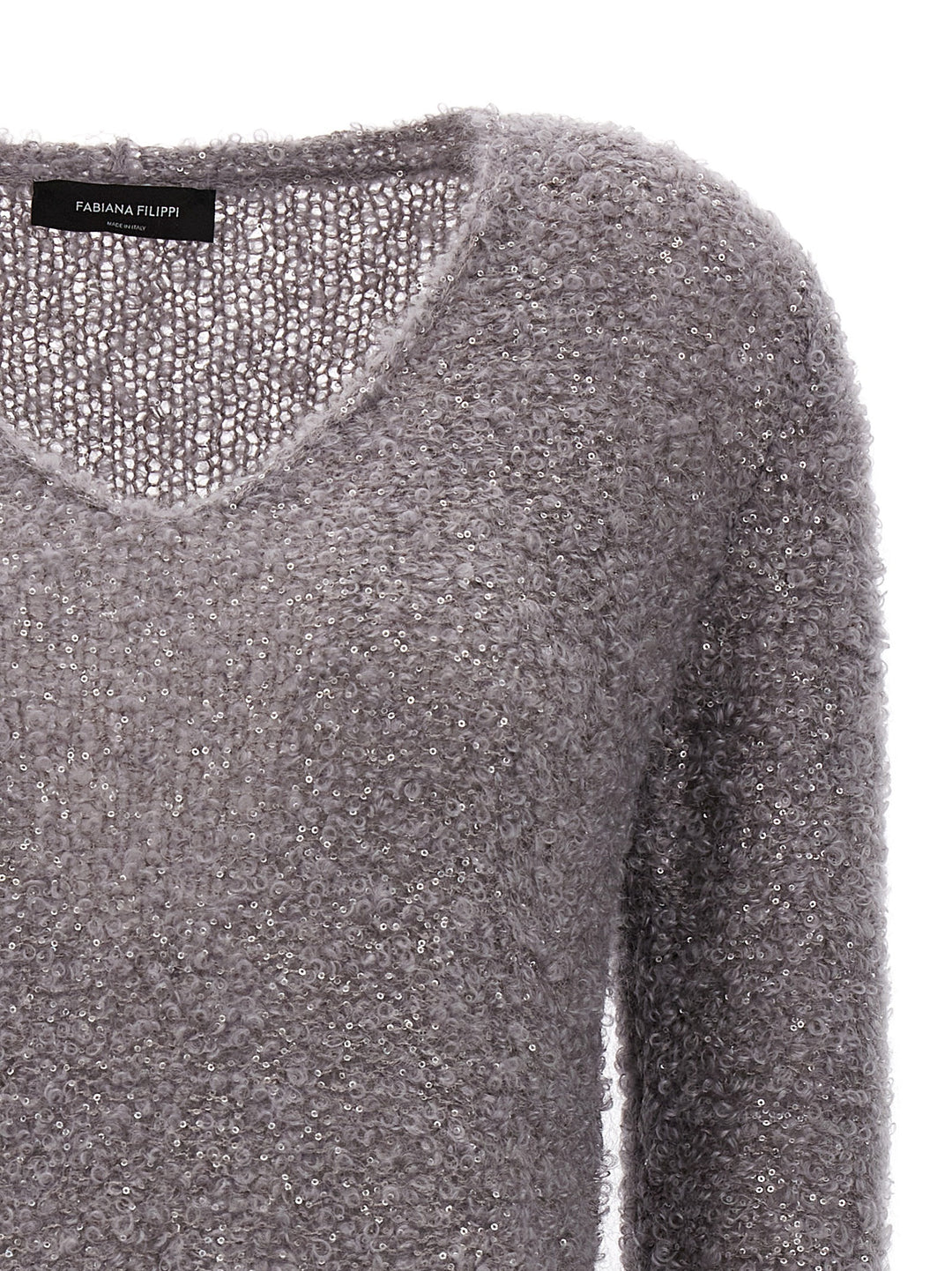 Micro Sequin Sweater Maglioni Grigio