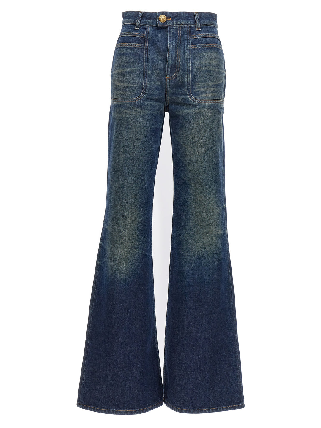 Flared Denim Jeans Blu