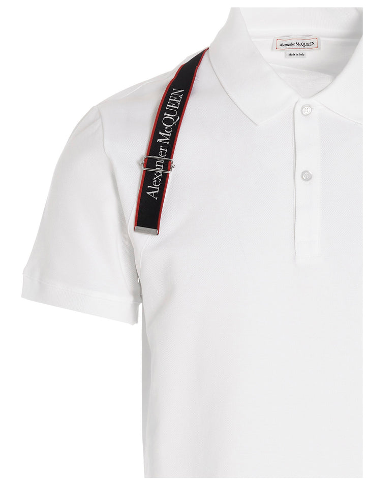 Logo Tape  Shirt Polo Bianco