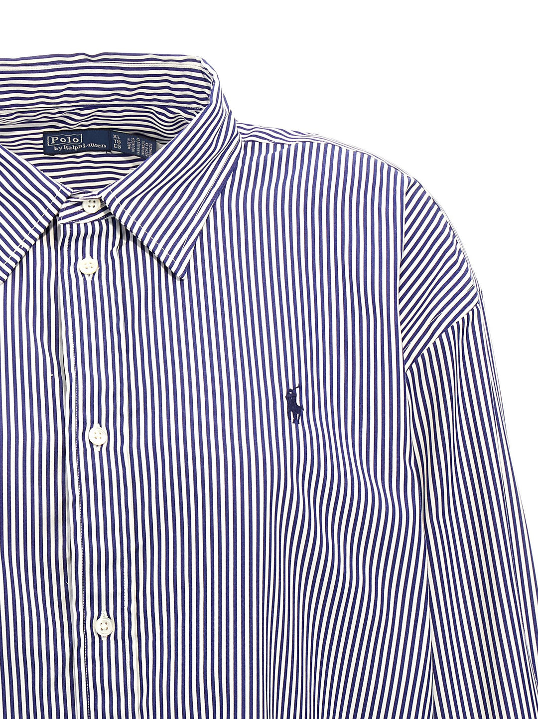 Striped And Logo Shirt Camicie Blu