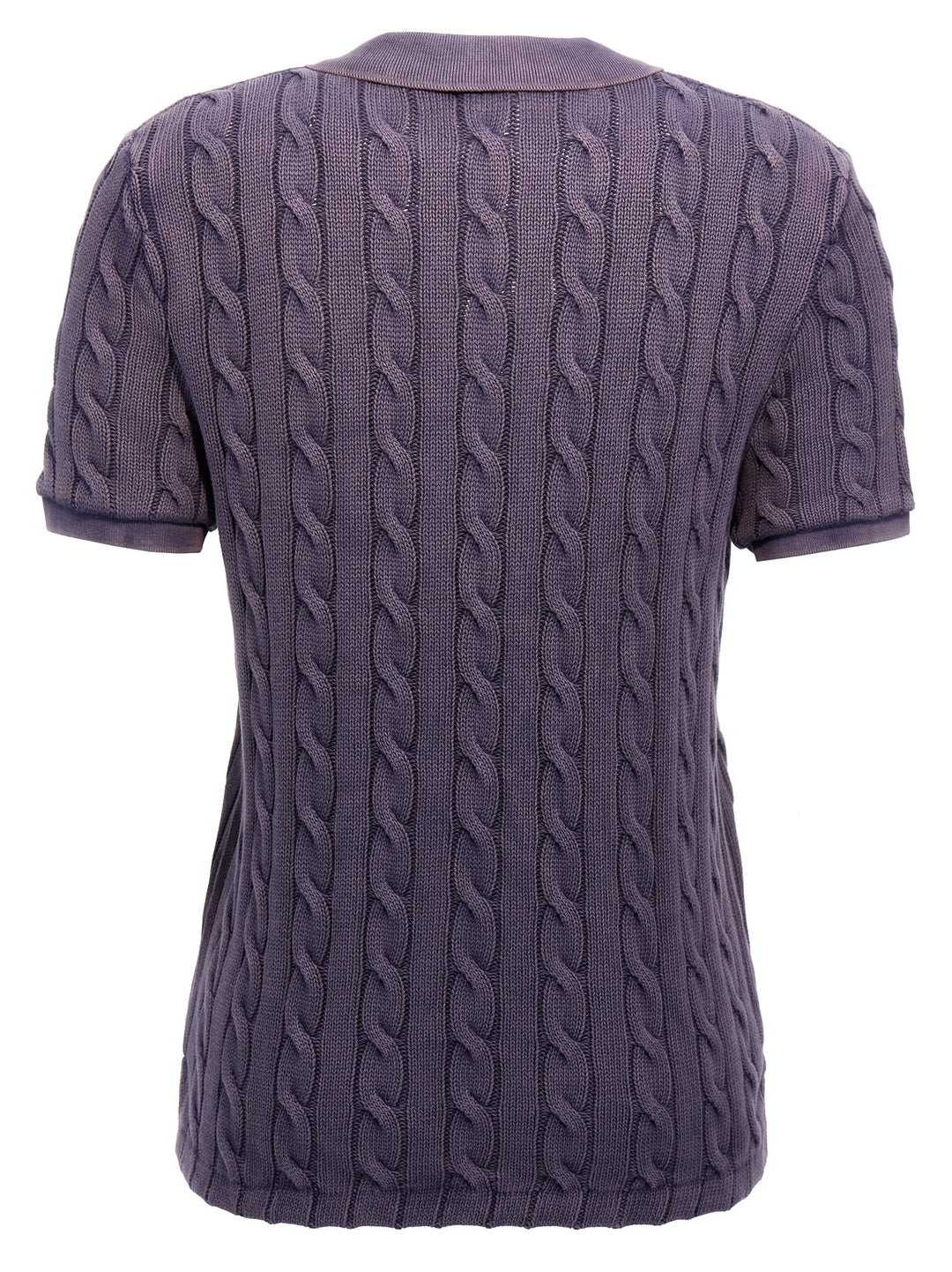 Logo Embroidery Braided  Shirt Polo Blu