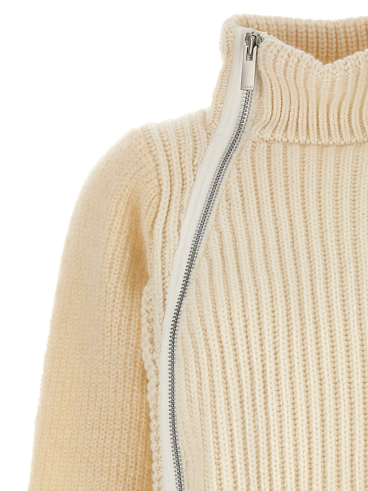 Zip Detail Sweater Maglioni Bianco