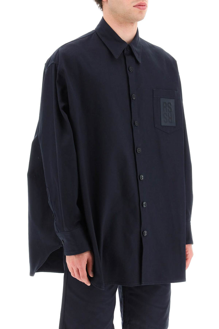 Camicia Oversize Con Patch Logo - Raf Simons - Uomo