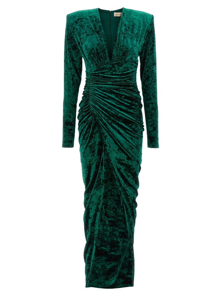 Long Velvet Dress Abiti Verde