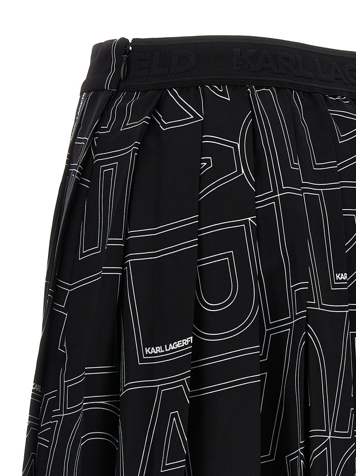 Pleated Skirt Gonne Bianco/Nero