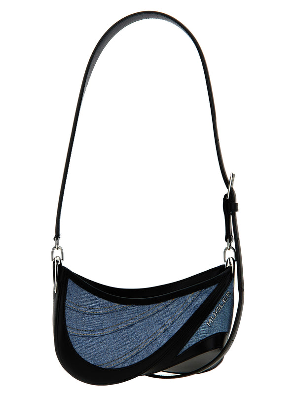 Bolso de hombro pequeño vaquero en espiral curva 01 Multicolor