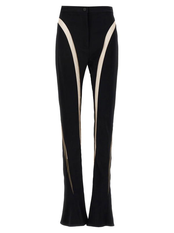 Mesh Insert Leggings Black