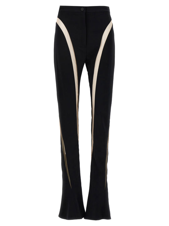 Mesh Insert Leggings Nero