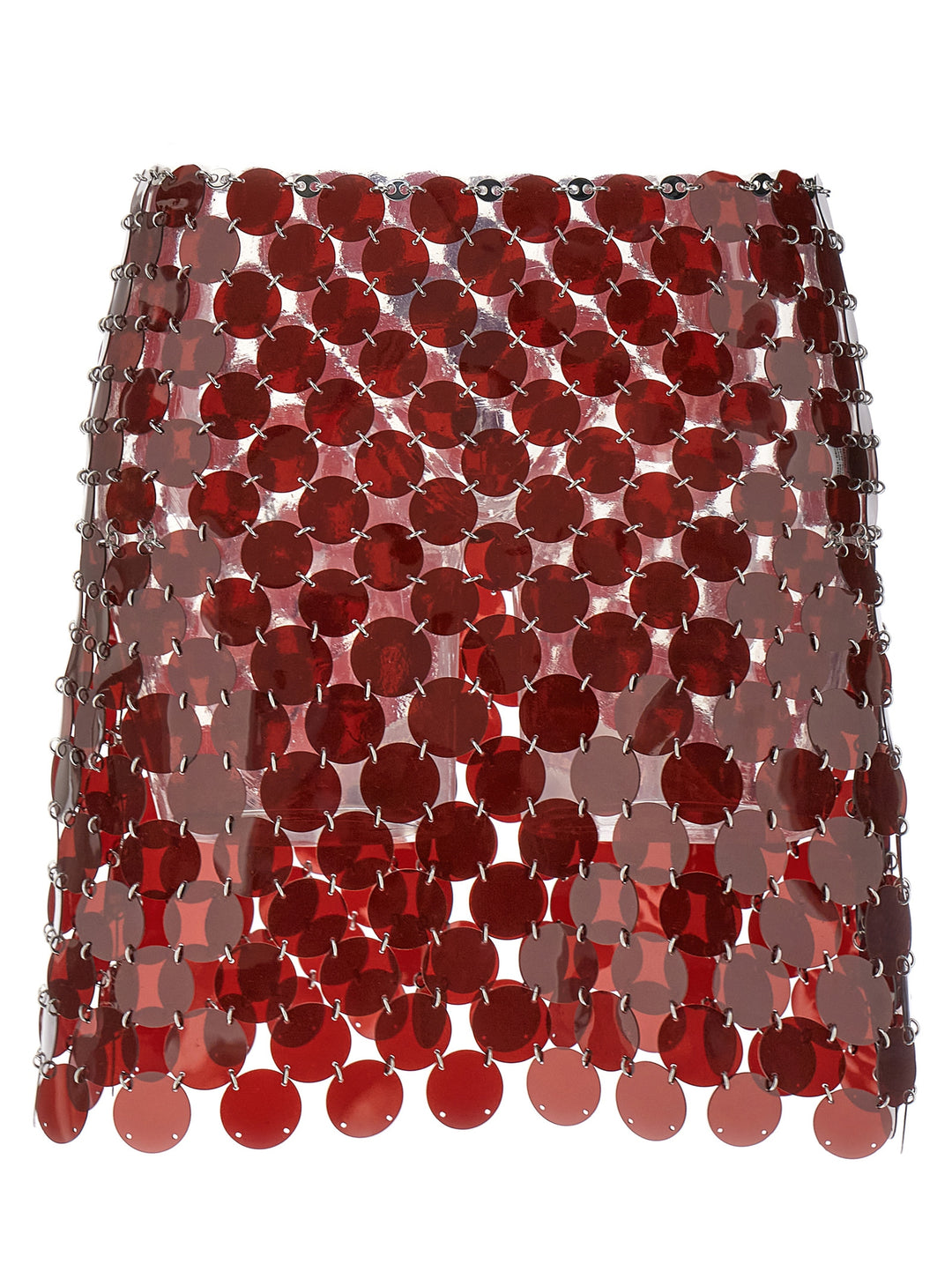 Plastic Sequin Skirt Gonne Bordeaux