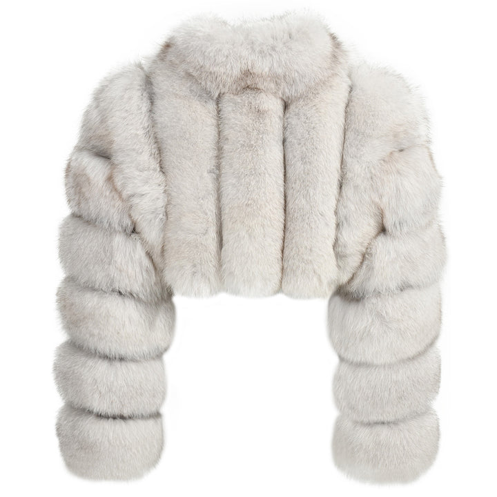 Giacca Bon Bianca Naturale in Pelliccia di Volpe