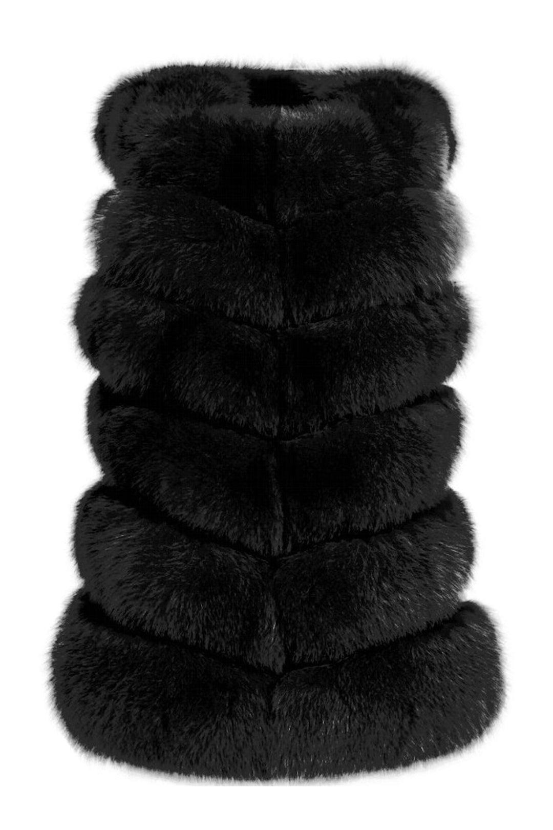 Gilet Roxanne Nera in Pelliccia di Volpe