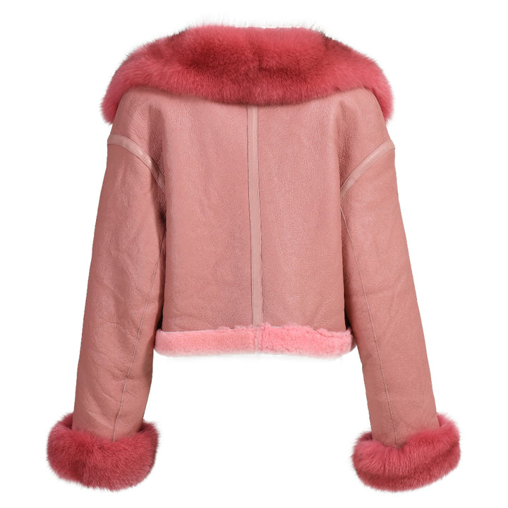 Giacca Ally in Pelle Rosa