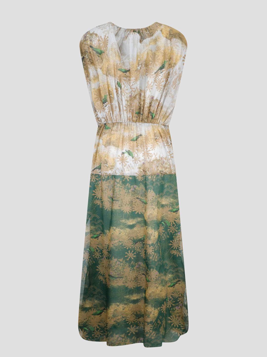 Cotton silk print dress