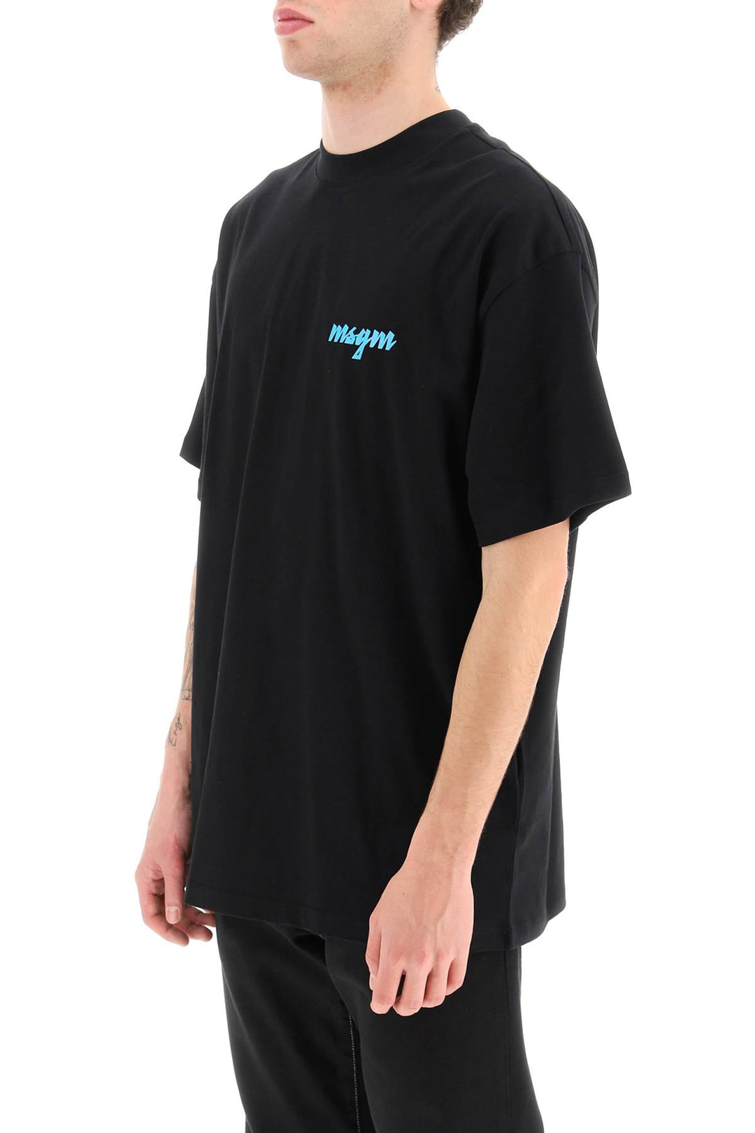 T Shirt Con Stampa Logo In Rilievo - MSGM - Uomo
