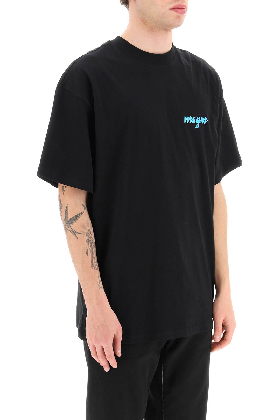T Shirt Con Stampa Logo In Rilievo - MSGM - Uomo