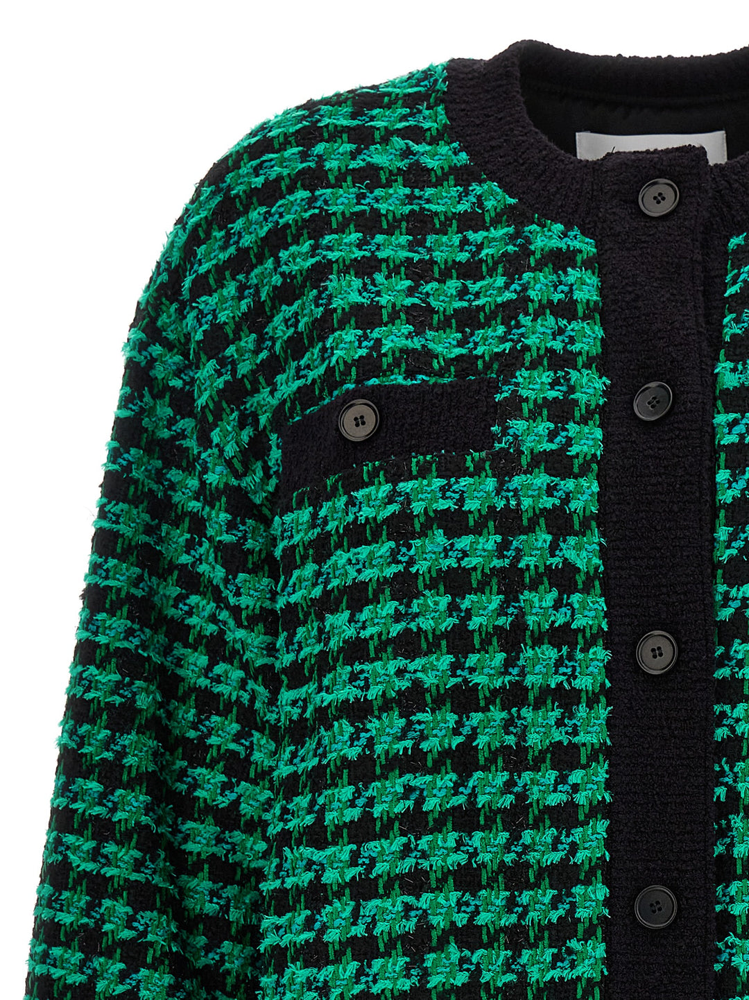 Tweed Cardigan Maglioni Verde