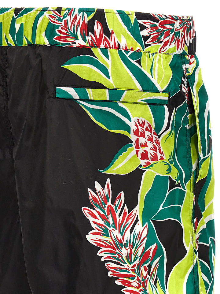 Valentino Floral Printed Swimming Trunks Beachwear Multicolor