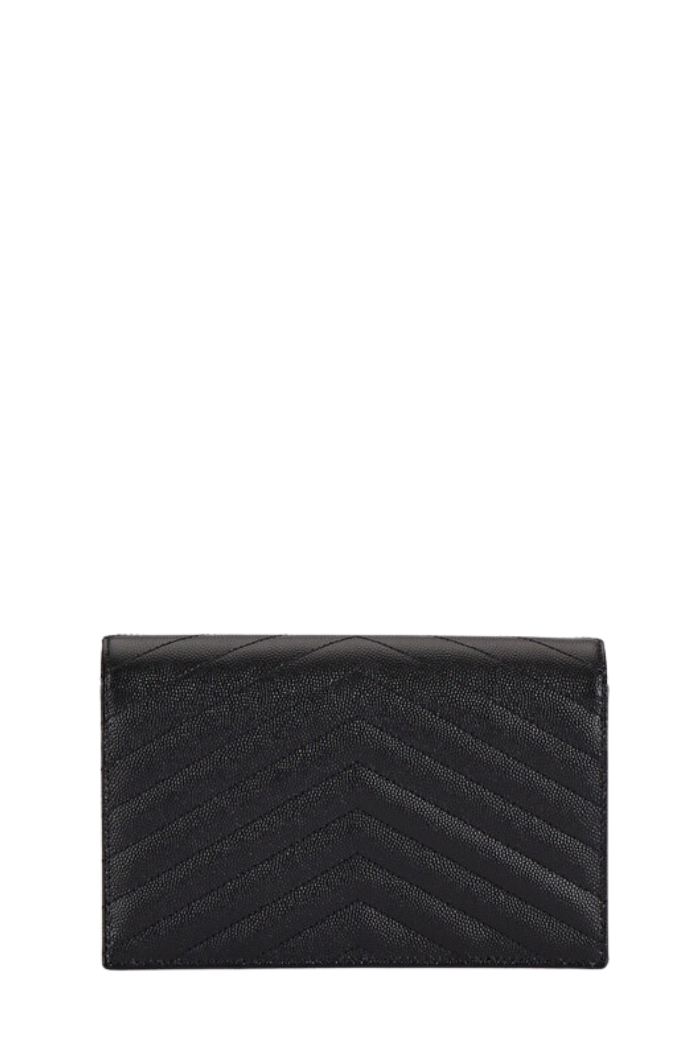 Saint Laurent Portafoglio con catena YSL Nero e Oro Wanan Luxury