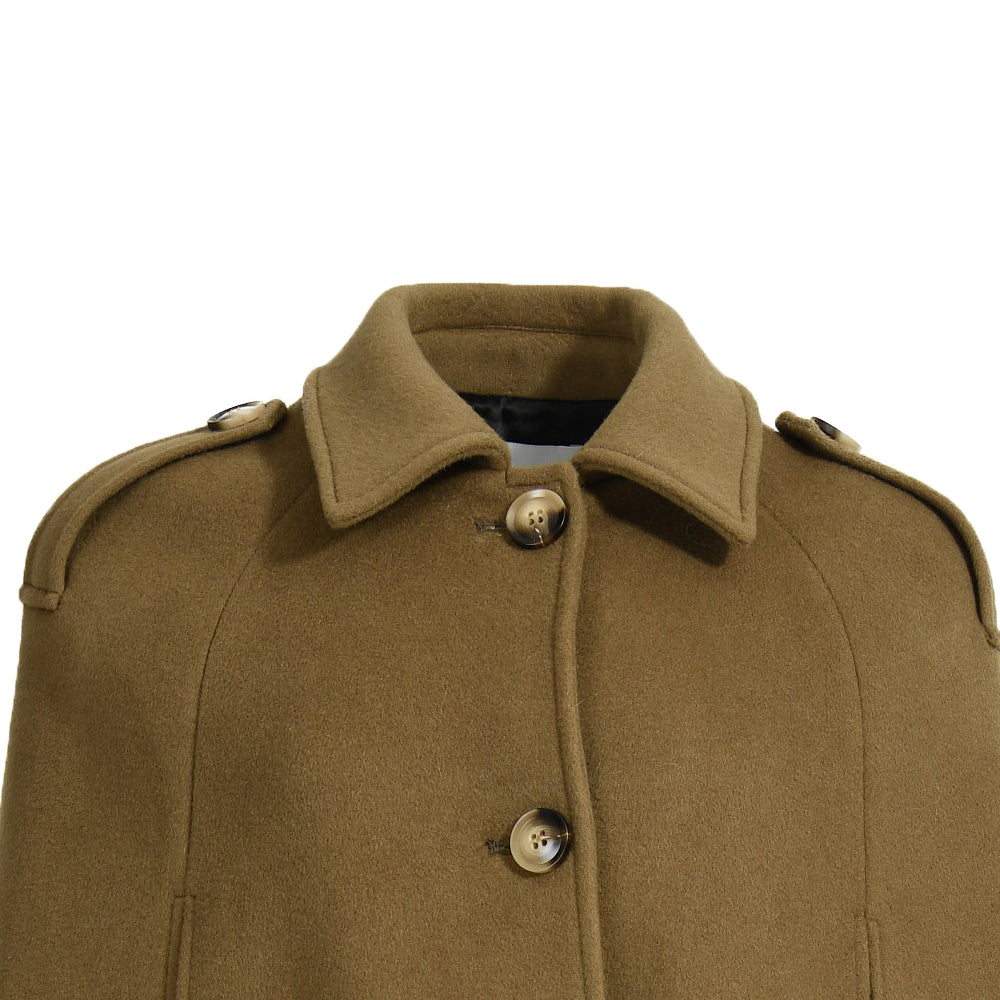 Giacca Poncho Blair in Misto Cachemire Marrone