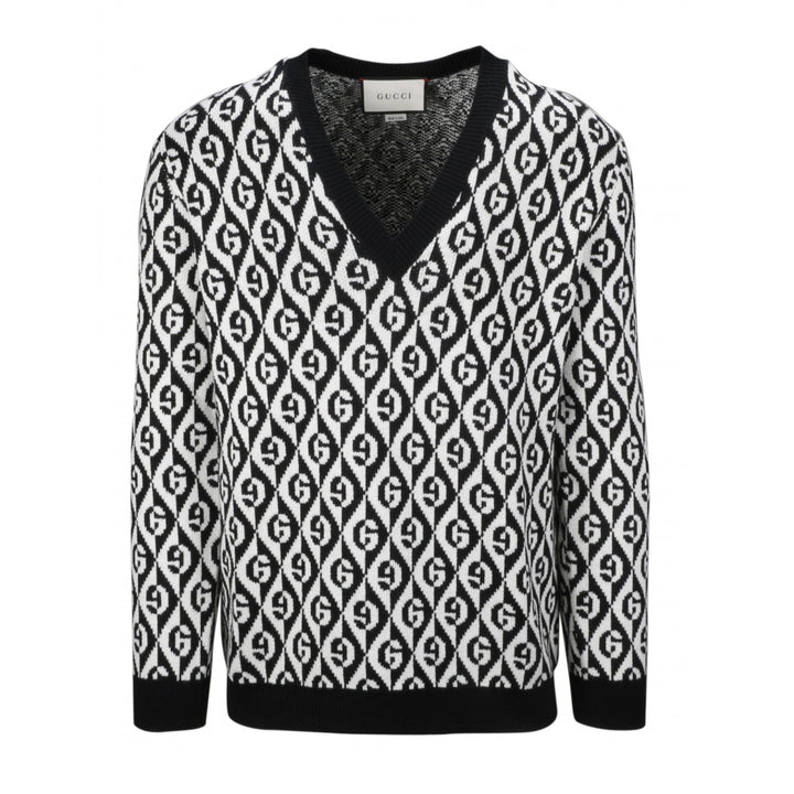 Maglione in lana con motivo G rombi-Gucci-Wanan Luxury
