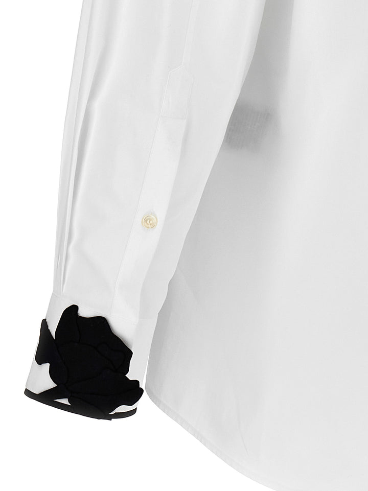 Valentino Shirt Embroiders Flowers Camicie Bianco/Nero