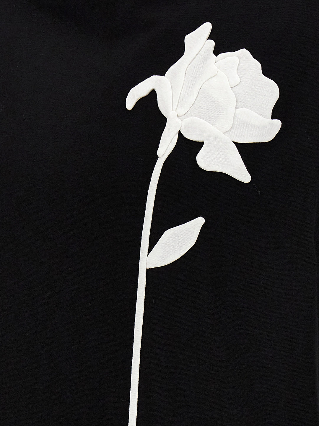 Valentino Flower Embroidery T Shirt Bianco/Nero