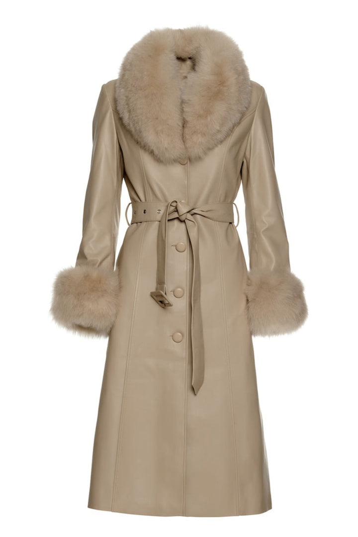 Cappotto Sac Camel in Pelle