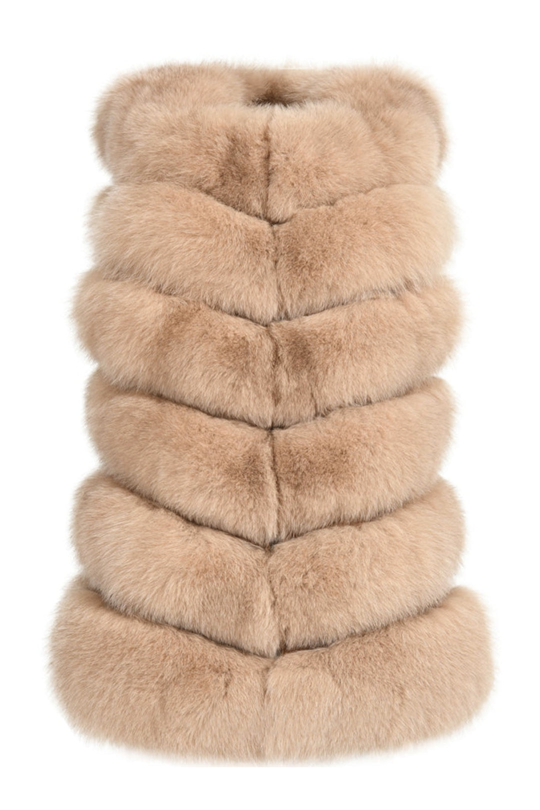 Gilet Roxanne Camel in Pelliccia di Volpe