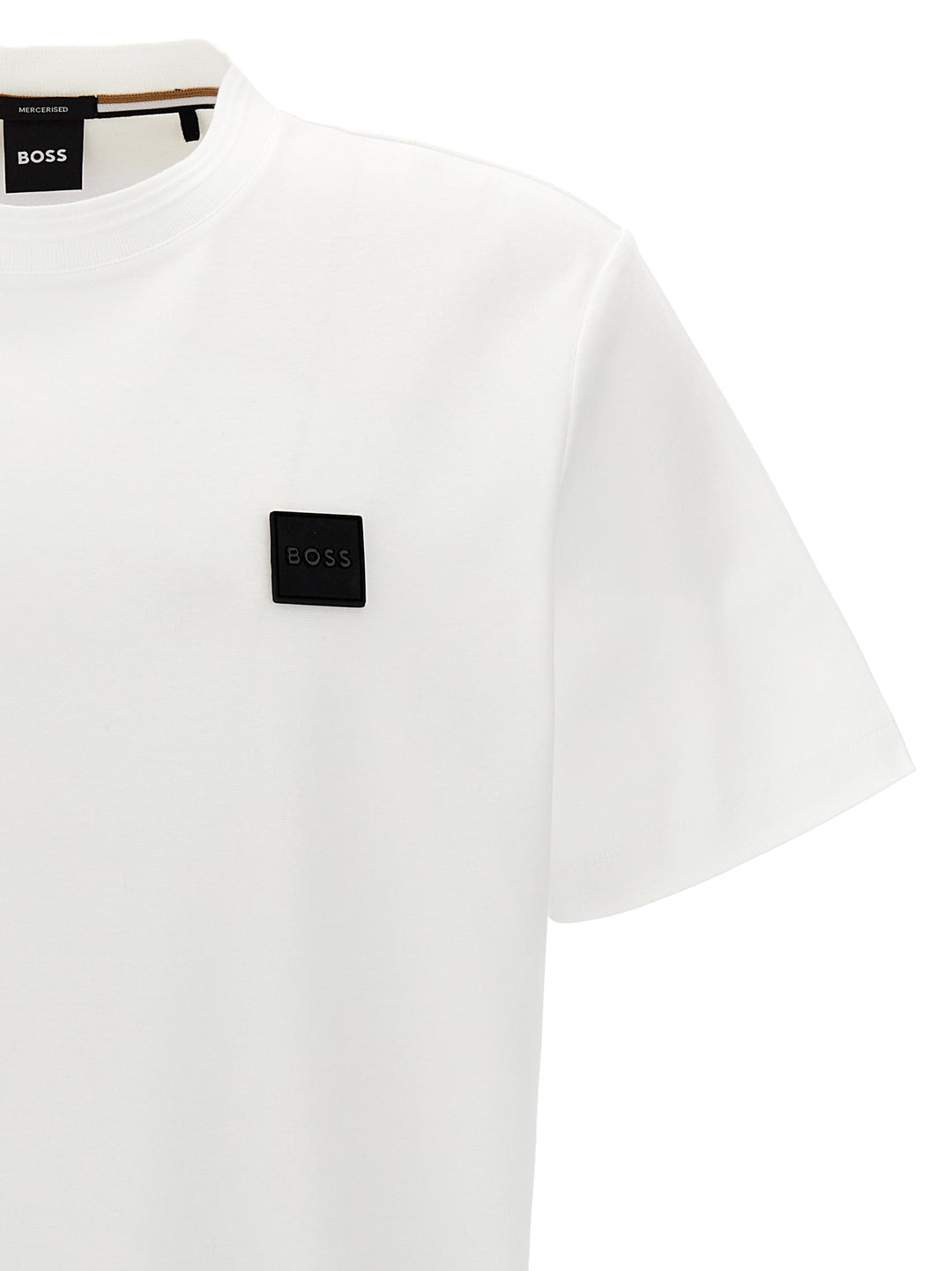 Logo Patch T Shirt Bianco
