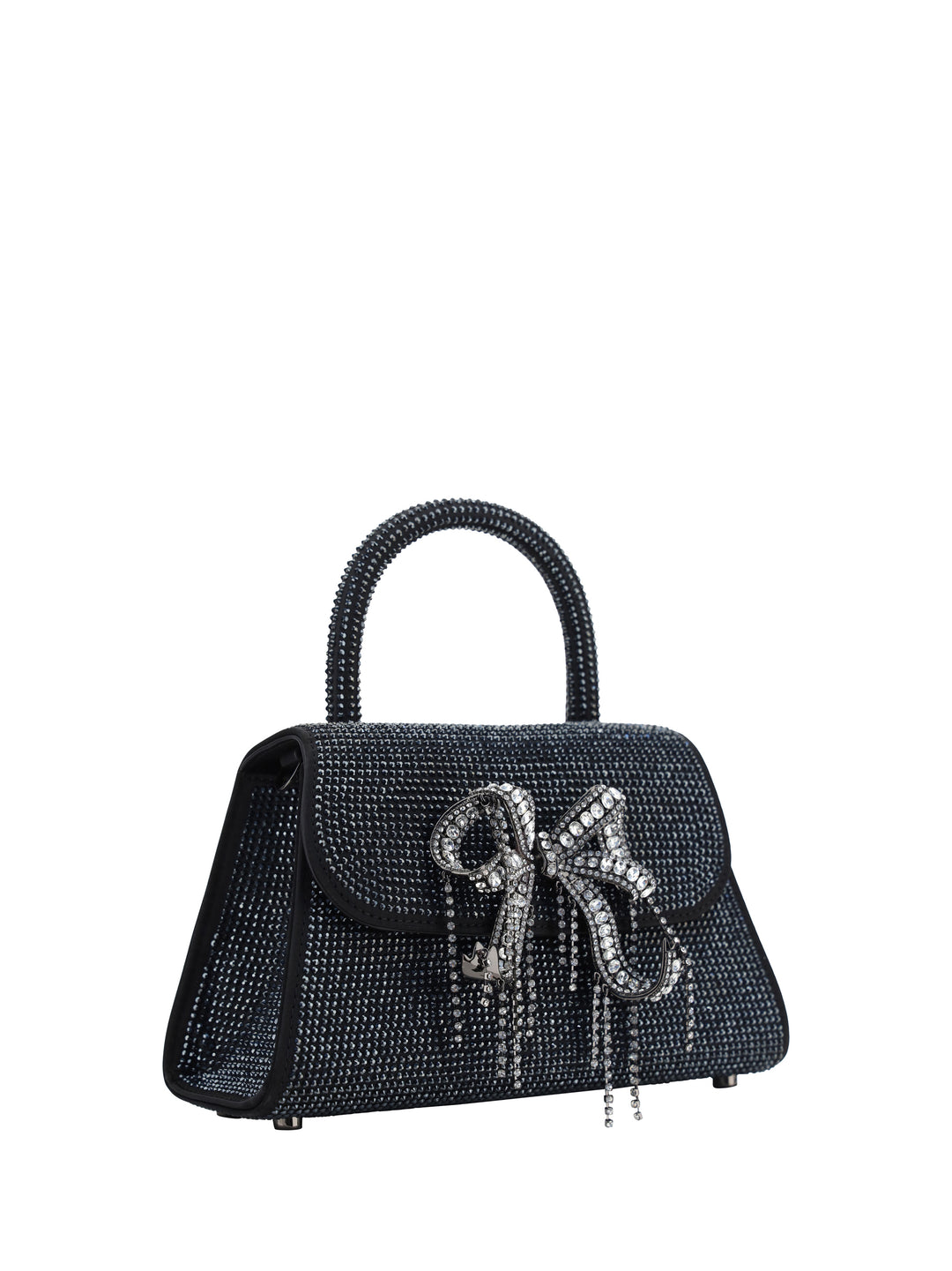 Black Rhinestone Mini Bow Bag