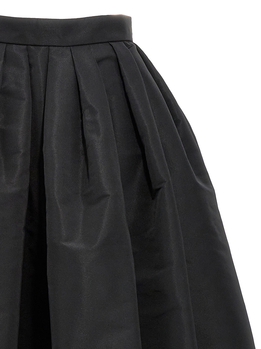Curled Midi Skirt Gonne Nero