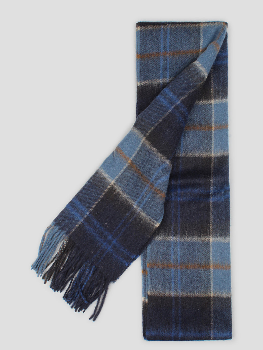 Wool cashmere tartan scarf