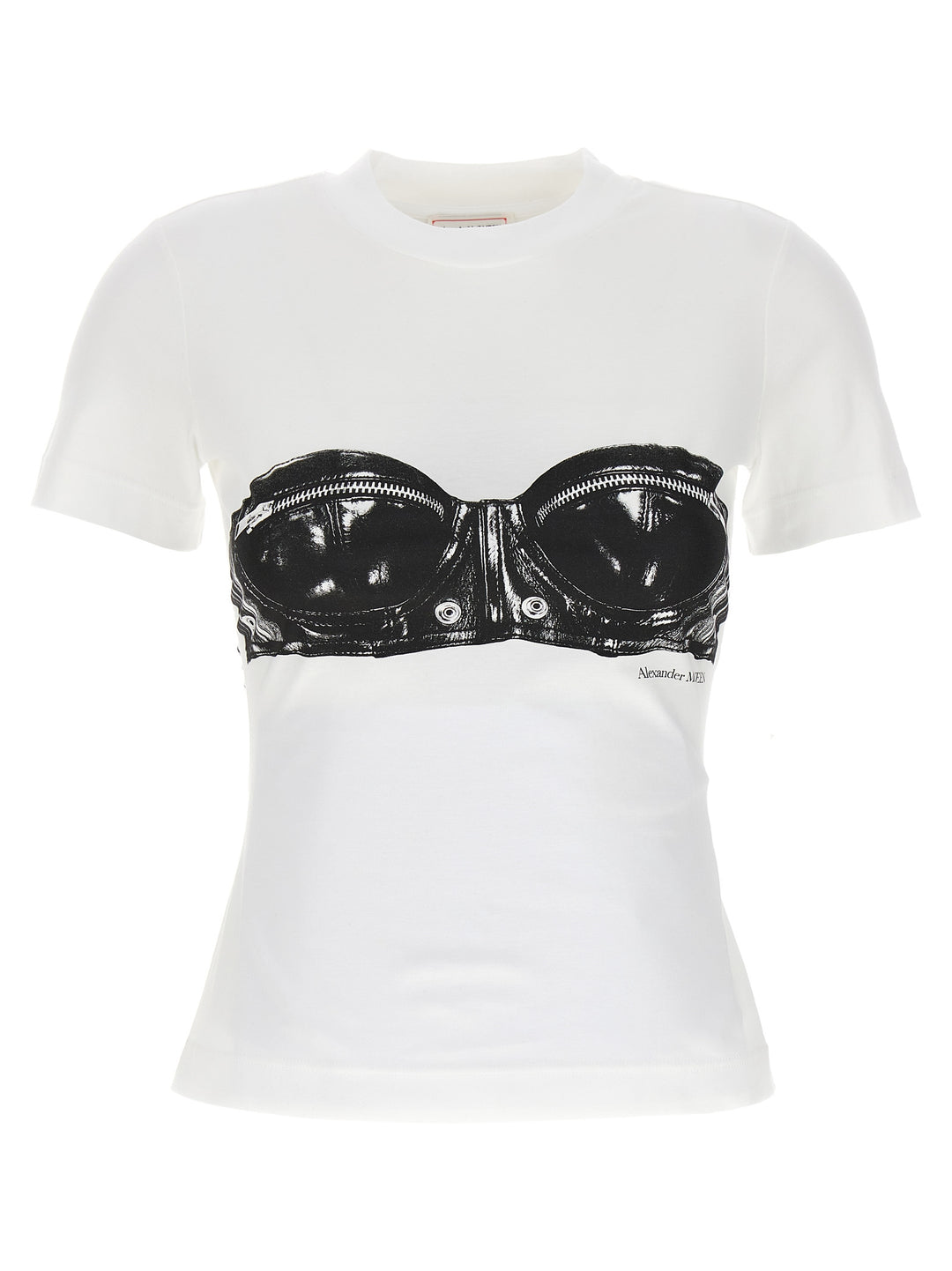Corset Print T Shirt Bianco/Nero